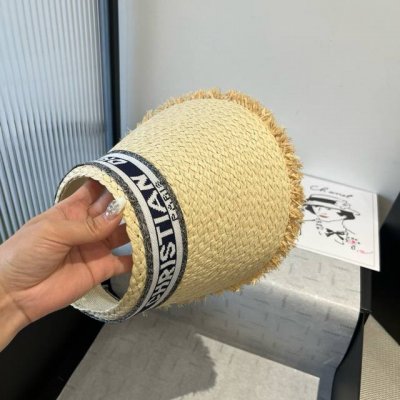 dior迪奥和草发箍遮阳帽