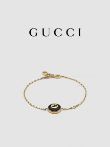 七夕礼物]Gucci古驰Gucci Interlocking系列18K金手链尺寸16-18-20-22