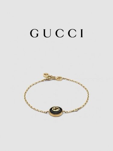 七夕礼物]Gucci古驰Gucci Interlocking系列18K金手链尺寸16-18-20-22