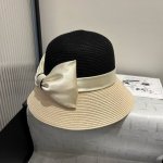 Dior迪奥新款礼帽，高级pp草，拼色盆帽，名媛风，头围57Cm