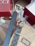 gucci 表面定制Pvc面料 宽度4.0Cm 专柜新版Logo横标，原版进口南非皮底，精品双G铜扣 高端品质，不惧对比。顶级