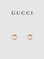 gucci古驰三个颜色金马衔扣钻石耳钉