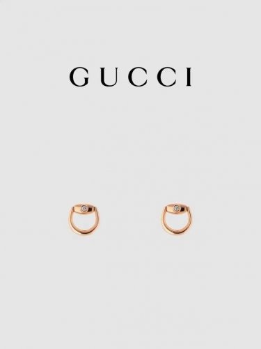 gucci古驰三个颜色金马衔扣钻石耳钉