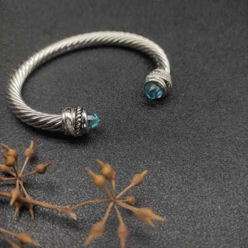 David Yurman 7Mm旋转头蓝钻头手镯 建议适合佩戴的手围16-20Cm 编号Dysz-093