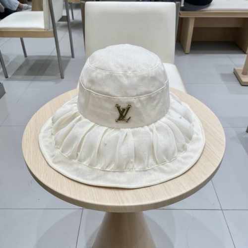 路易威登棒球帽 Louisvuitton2025年春夏新款网纱渔夫帽子女珍珠点缀时尚出游气质优雅百搭盆帽