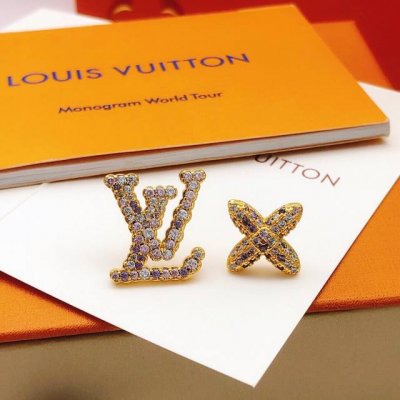 编号Led0195 Lv*最新款镶嵌彩钻花朵耳钉 一致Zp黄铜材质