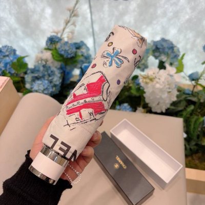 Chanel 香奈儿 五折手动折叠晴雨伞 选用台湾进口Uv防紫外线伞布 原单代工级品质