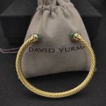 David Yurman 5Mm金色带钻蓝钻手镯 建议适合佩戴的手围15-20Cm 编号Dysz-133