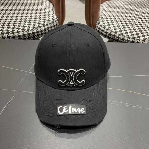 Celine赛琳 高品质凯旋门宽檐棒球帽女春秋新款时尚破泂做旧 硬顶防晒鸭舌帽男