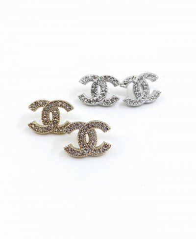 chanel 经典爆款中号Cc耳钉 一致Zp黄铜材质 两色