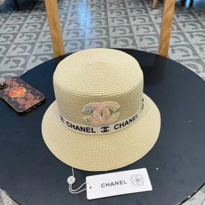 Chanel香奈儿 2025夏季新款草帽，太阳帽，桶帽，网红必推款，头围57Cm