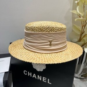 ysl圣罗兰新款平顶礼帽 麦杆草礼帽 头围57Cm