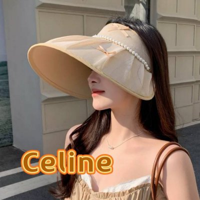 Celine塞琳蝴蝶结空顶防晒帽女夏季大帽檐可折叠遮阳帽户外妨紫外线太阳帽子