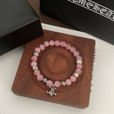 P230 专柜精工版本 Chrome He Rts克罗 粉猫眼*多元素十字架手链 权志龙明星同款 复古做旧风格 原版复刻 纯手工打造 ～正品开模潮流时尚必备 男
