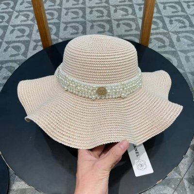 chanel香奈儿 新款小香风密织度假风盆帽草帽，出街旅行单品