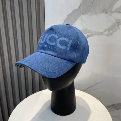 P60 Gucci古奇 2025专柜新款洗水牛仔棒球帽，很潮！休闲运动款，经典制作，超级好搭衣服！