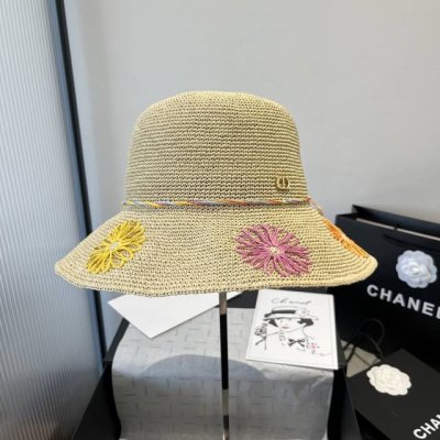 dior迪奥新款拉菲草帽 纯手工钩织遮阳帽 清新自然 头围57Cm