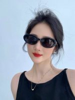 Fend*2025新款墨镜女款适合方圆脸高级感大框显脸小书呆子太阳镜椭圆框