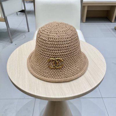 Chanel香奈儿钩织卷边渔夫帽子女春季时尚优雅潮流百搭洋气出街盆帽气质款