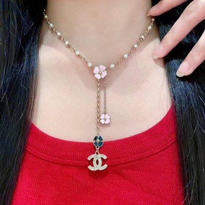 香奈儿山茶花双C项链