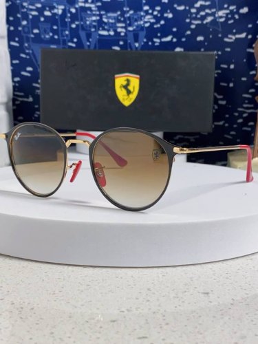 Rayban雷朋法拉利联名 2025新款欧美潮流眼镜圆形金属太时尚百搭男女款开车驾驶眼镜 Rb3602 Size:51口21-140