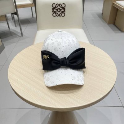 dior迪奥蝴蝶结鸭舌帽子女硬顶甜美可爱气质水钻棒球帽百搭显脸小防晒遮阳