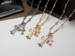 Chrome Hearts克罗心双十字项链 重工高端定制时尚简约 优雅个性美丽 超火爆 时尚款怎么戴怎么美整圈散发着炫目的光彩送人自用各种高大上亚金材质 银色玫