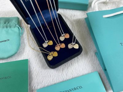 蒂芙尼 Tiffany 双心桃心项链 银 玫瑰金 黄金 银间玫瑰金 银间黄金