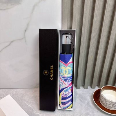 Chanel 香奈儿 2025夏季新款 全自动折叠晴雨伞 黑色涂层防晒有效阻隔紫外线99% Upf 50 所以能起到伞下体感降温的效果 有效隔热 高效防晒 一把