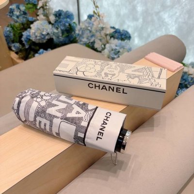 Chanel 香奈儿 五折手动折叠晴雨伞 选用台 湾进口Uv防紫外线伞布 原单代工级品质 2色