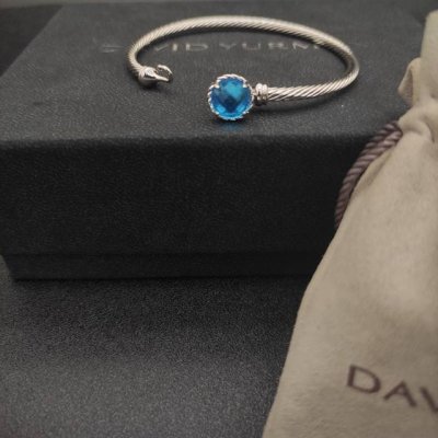 David Yurman 3Mm蓝钻主人手镯 有17Cm和19Cm两个尺寸 建议适合佩戴的手围15-18Cm 编号Dysz-153 Dysz-154
