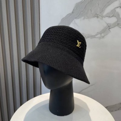 lv 路易威登新款针织盆帽，高密度制作，一顶超级有品位的草帽了~出街首选！帽型超美腻颜色妥妥，轻便携带！小仙女人手必备 头围57Cm