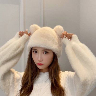 香奈儿Chanel 国潮子女秋冬可爱渔夫帽大头围毛绒保暖帽