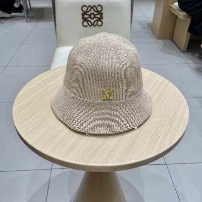lv路易威登日本和纸薄款透气针织渔夫帽子女春夏素颜百搭盆帽显脸小水桶帽潮