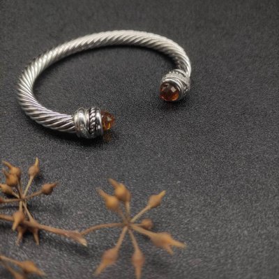 david Yurman 7Mm旋转头香槟钻头手镯。建议适合佩戴的手围16-20Cm 编号Dysz-098
