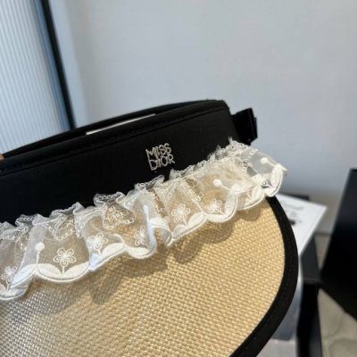 dior迪奥拉菲草空顶遮阳帽