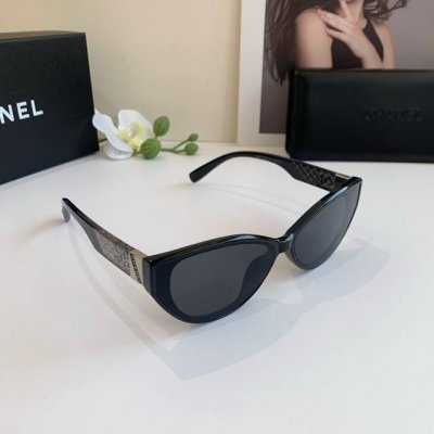 chanel香奈儿 2025新款简约时尚猫眼框太阳镜 百搭潮流小香风墨镜 男女精致遮阳镜