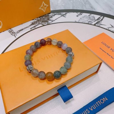 专柜新款精工版本路易威登Lv手链多元素玛瑙泰银风格手链 明星同款 复古做旧风 原版复刻 纯手工打造 正品开模潮流时尚必备 男女均可佩戴 情侣款同款 摇滚朋克泰银