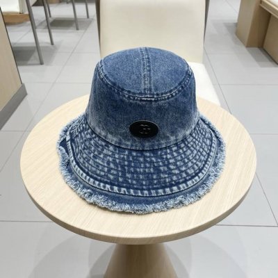 p80 Gucci日系复古牛仔渔夫帽子女夏大头围水桶盆帽做旧遮阳防晒显脸小帽子