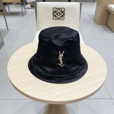 Ysl圣罗兰 新国风洋气时尚丝光渔夫帽女士春夏季百搭蝴蝶结小帽檐平顶盆帽子