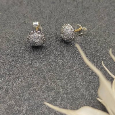 david Yurman 8.6Mm圆形满钻耳钉。 编号Dyeh-064