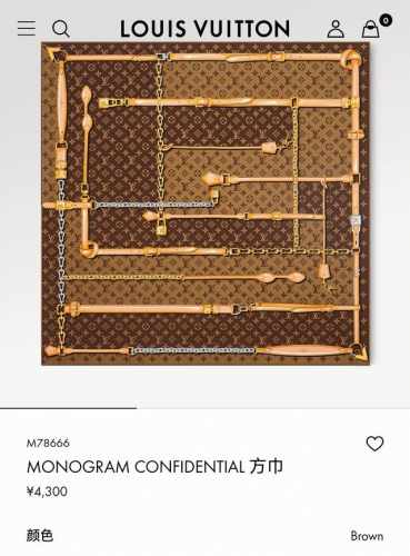 Slv2508 18姆米双面 90X90Cm斜纹真丝 LvMonogram Confidential