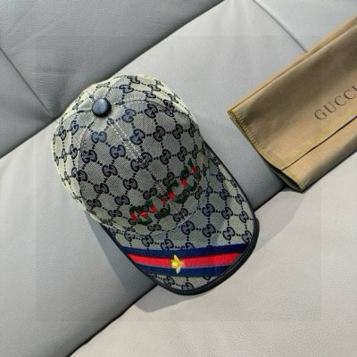 配盒子布袋 Gucci 古奇 新款原单棒球帽 1:1开模订制 重工刺绣 细节可媲美专柜 原版帆布料+头层牛皮 质量超赞 帅男靓女首选 时尚百搭 基础头围56 贴