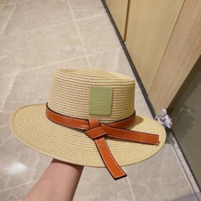 特 配防尘袋 Loewe罗意威 2025新款草编大牌织带编织草帽，度假休闲必备，优雅大方的一款