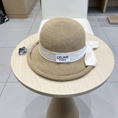 塞琳Celine设计感卷沿开叉蝴蝶结草帽海边沙滩度假法式优雅太阳帽遮阳防晒帽