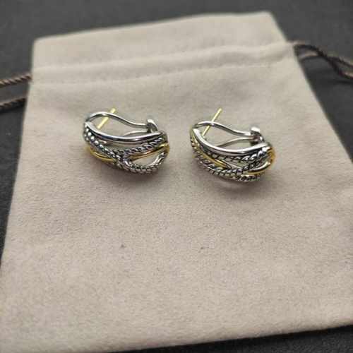 上新 David Yurman 多线交叉耳夹耳环。 编号 Dyeh-046