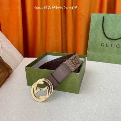Gucci 经典款进口原厂压花面 搭配原版皮底 精品钢扣 宽4.0 Cm 经典永不过时款 潮流大方 时尚百搭顶级