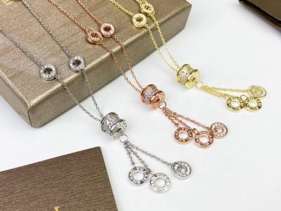 Bvlgari 镶钻流苏项链 宝格丽经典系列 气质 极致奢华 高品质精工版 玫瑰金 白金 金色三色