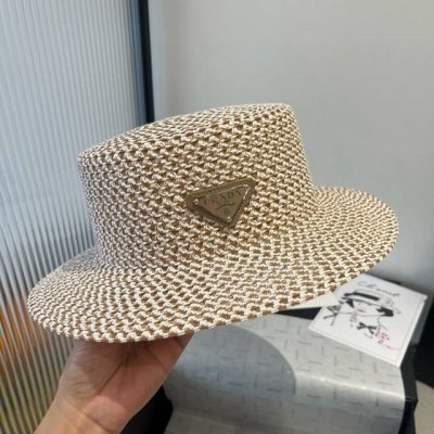 prada普拉达新款平顶礼帽，头围57Cm