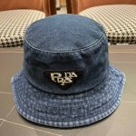 Prada普拉达 新款牛仔渔夫帽，可随意折叠，超好搭